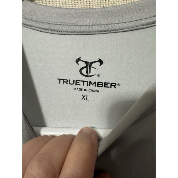 TrueTimber Mens Lt. Gray Camo Long Sleeve Performance Fishing Tee Shirt - Picture 6 of 11